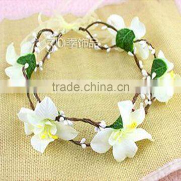 Big Flower Wedding Hair Wreath Bridal Headband,Hair Accessory photo-5