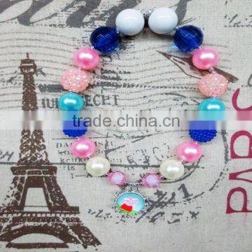 Carton Pendant Chunky Bubblegum Bead Baby Necklaces Wholesale photo-2
