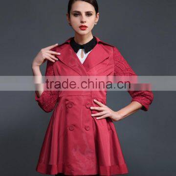 Fashion Style 2016 New Long Sleeve Autumn Lace Outwear Coat For Women