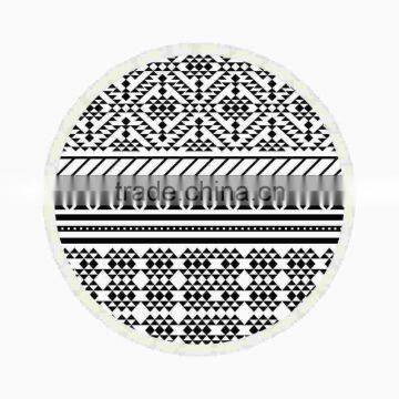 walson wholesale drop shipping Printed microfiber fabric round beach towel with tassels