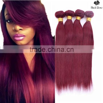 Black Rose wholesale 3 bundles red brazilian hair weave, color 99j virgin brazilian hair bundles