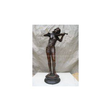 Playing Music Bronze Sculpture For Garden Decoration photo-2