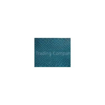 Blue Faux Leather Fabric For Handbags , Women Bag Faux Alligator Leather Fabric