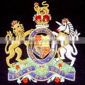 Hand Embroidered UK Military Emblem / Crest