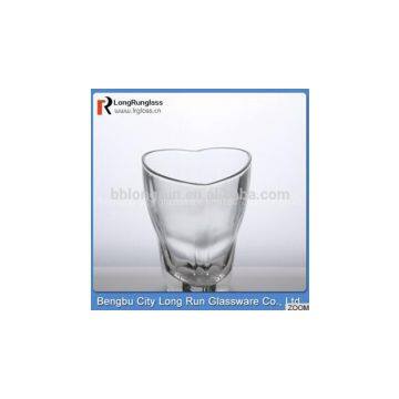 LongRun 317ml Beautiful Love Shape Glass Drinking Glass Cup Glasses for Candle
