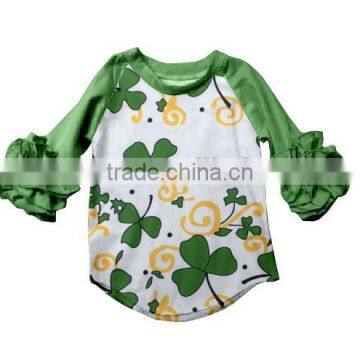 Wholesale Baby Ruffle Raglan T-shirt for Girls With Bunny photo-6