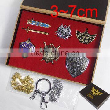 Legend of Zelda Shield Sword Blade Weapon Necklace One Set