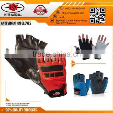 Fingerless Gel Glove Comfort Reflective Piping Padded Anti Vibration Grip