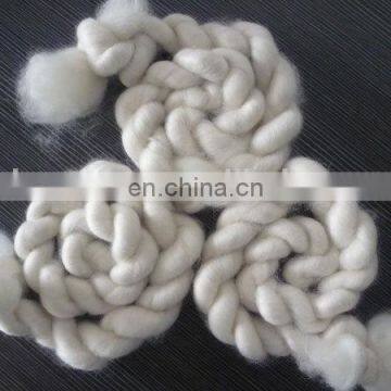 100% super fine dehaired cashmere fiber tops white