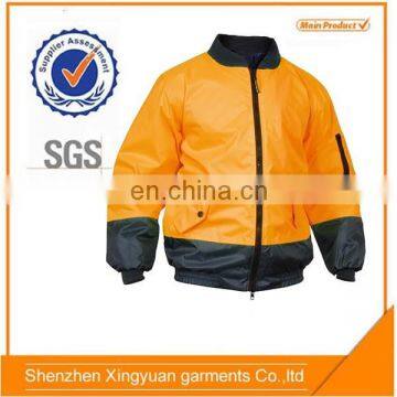 China garment Factory OEM 3M tape Fluorescent high visibility winter safety jacket