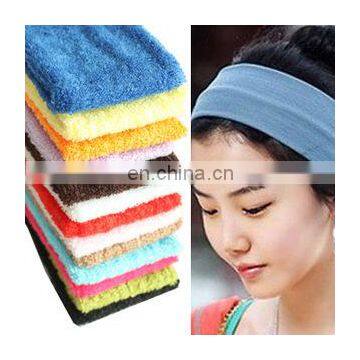 Fashion Candy color elastic Toweling Yoga sport sweatband toweling headband wholesale