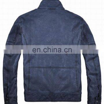 2015 Lastest Fashion Mens Handsome Fur Lined pu Leather Fur Coat photo-3