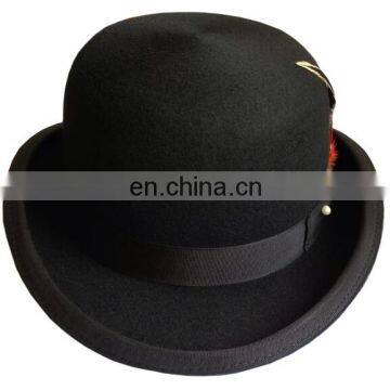 Top quality traditional style 100% wool felt bowler hat