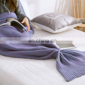 NEW Chirstmas Cute Gift handmade crochet mermaid blanket large size knitted mermaid tail blanket knit throw sofa wrap blanket