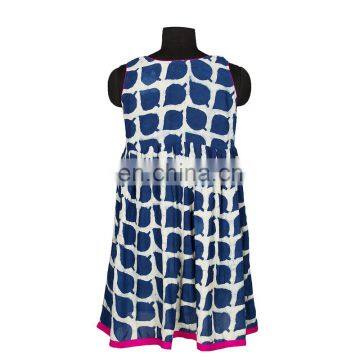 top frok style gather kurtis on dabu print