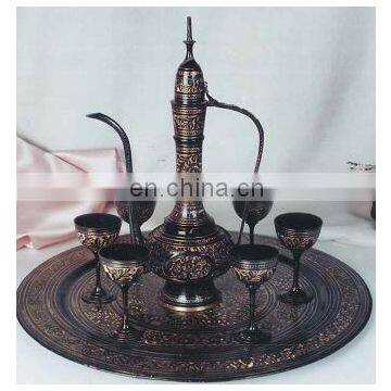 Brass Aftaba Set with Tray and Cups