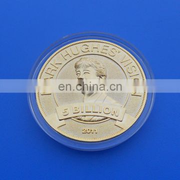 personalized 5 billion design custom gold challenge coin with coin box