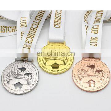 2017 Newest style good quality metal souvenir medals with custom ribbons