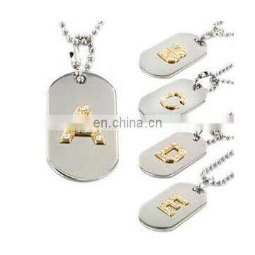 Crystal military dog tags necklace