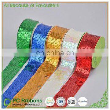Wholesale High Quality Sequin Ribbon Sparkling Grosgrain Ribbon