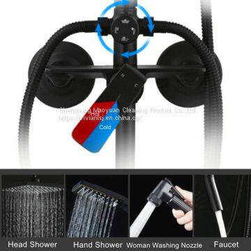 Black Color Big Rainfall Shower Set Woman Shower Sprayer Bathroom Head Shower photo-4