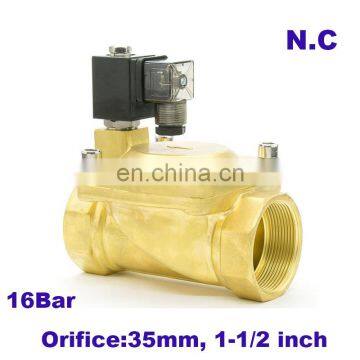 GOGO 2 Way Pilot Diaphragm Brass 220v ac 24vdc Water Pneumatic Normally Closed Electric Solenoid Valve 1 1/2" BSP 35mm GPX-40 photo-2