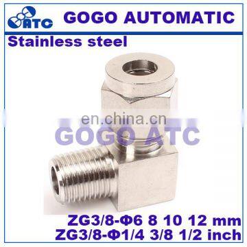 Quick Coupler ZG3/8 Male Thread O.D 6 mm Hard Tube Stainless Steel Right Angle Elbow Pipe Propress Connector Fitting photo-2