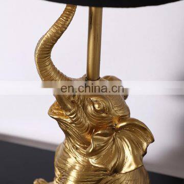 New -arrival Nordic Style Modern Golden Elephant Shape Design Deck Light Home Decor Bedside Resin Table Lamps photo-4