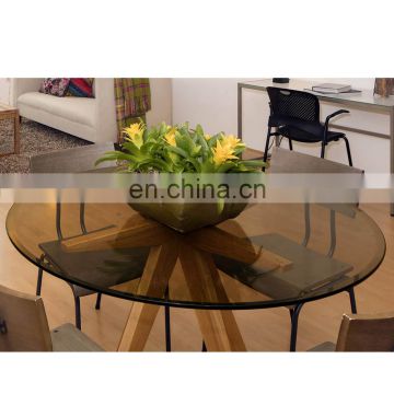 Factory wholesale customized round toughened color tempered glass table top