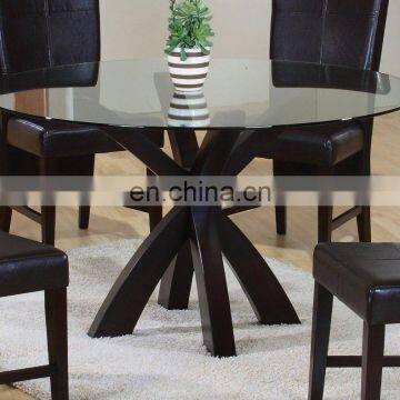 42'' Round Tempered Glass Dinning Table Flat Polished Edge Top With Factory Price