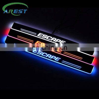 LED Door Sill Streamed Light For FORD ESCAPE 2007-2012 Scuff Plate Acrylic Door Sills Car Sticker Accessories