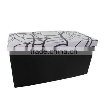 Separate Foldable Storage Ottoman With Lid photo-2