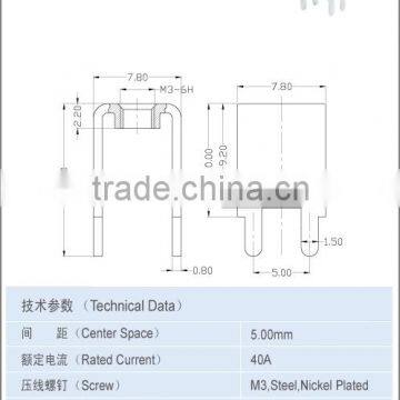 Terminal Block Accessory 40A Terminal Metal Parts M3 Screw for PCB photo-2
