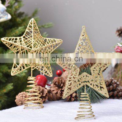 Creative Christmas Desktop Gift Tree Top Decorations Hollow Star