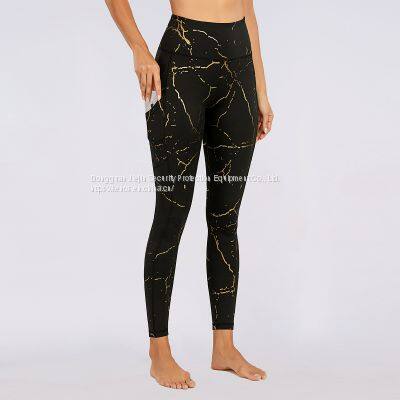 Activewear Manufacturer 2021 New High Waist Yoga Leggings Black Gilded Yoga Pants