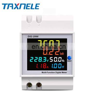 D52-2066 6IN1 AC Monitor 110V 220V 380V 100A Voltage Current Power Factor KWH Electric Energy Digital Frequency Meter VOLT AMP photo-2