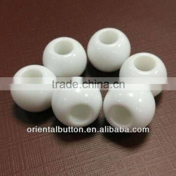 High end polyester chalk white beads