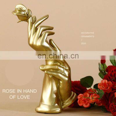 Nordic Hand in Hand With Rose Ornaments, Creative Wedding Gifts, Modern Minimalist Home Crafts photo-3