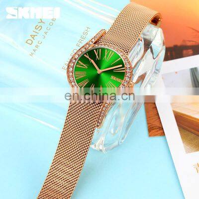 Stylish Elegant Skmei 9252 Creative Dial Luxury Girls Diamond Quartz Watch