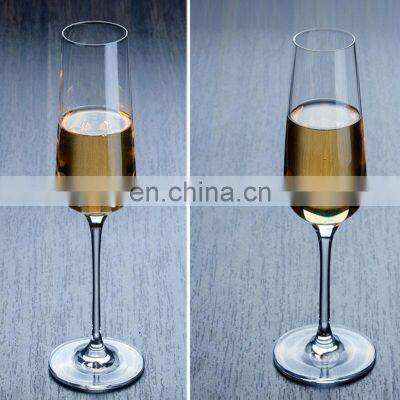 Best Seller Tulip Shaped Crystal Custom Logo Wedding Gifts Glass Champagne Flutes Wholesale