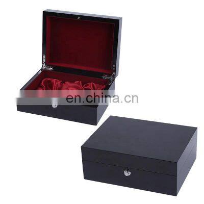 Black Packaging Box Wooden Gift Box Vintage Custom Handmade Perfume Storage Box