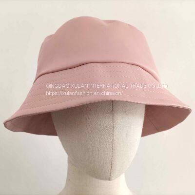 women's faux leather bucket hat