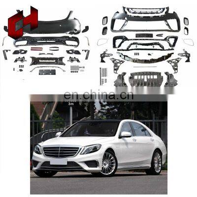 CH New Upgrade Luxury Lip Front Spoiler Fit Car Hood Grille Body Kit For Mercedes-Benz S Class W222 14-17 S65