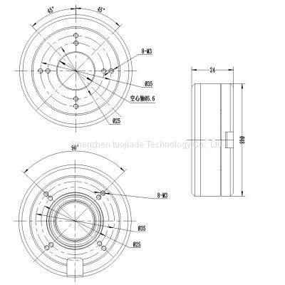 DC 24V External Rotor Universal Brushless Motor 4824 Hollow Shaft Kv105