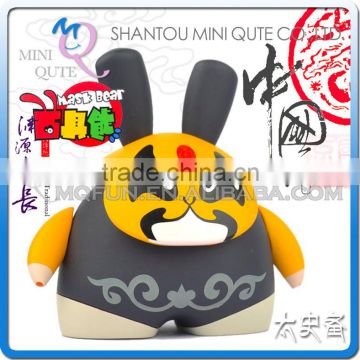 Mini Qute Mask Bear 6.5cm Chinese opera facial makeup TAISHI BEI plastic reloading action figure Cartoon toy car Decoration