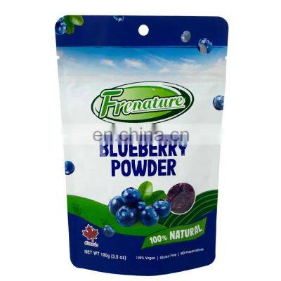 Custom Printed Food Grade Freeze Dried Blueberry Powder Stand up Pouch Zip Lock Bags for Food Packaging photo-3
