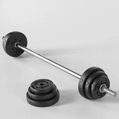 50kg/60KG Light Wight Cement Filling Plastic Plate Gym Barbell Set 1.5m/1.65m/1.8m/2m/2.2m