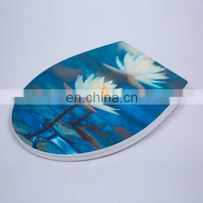 Polyresin Glitter Zinc Alloy Hinge Round Toilet Seat Polyresin Toilet Seat Toilet Glittery photo-4