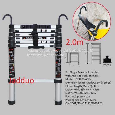 Single Telescopic Ladder With Hook+Anti-slip Cushion