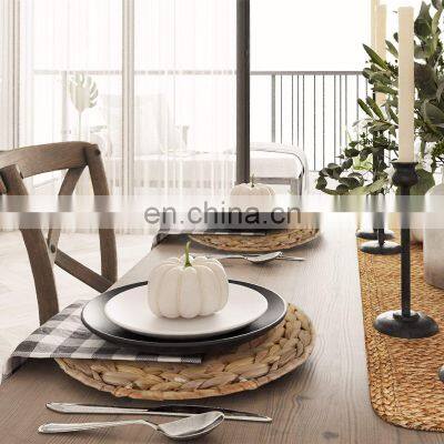 Water Hyacinth Placemat Wall Basket Decor Basket Wholesale Straw Table Mat Natural Made in Vietnam Table Decoration Mats & Pads